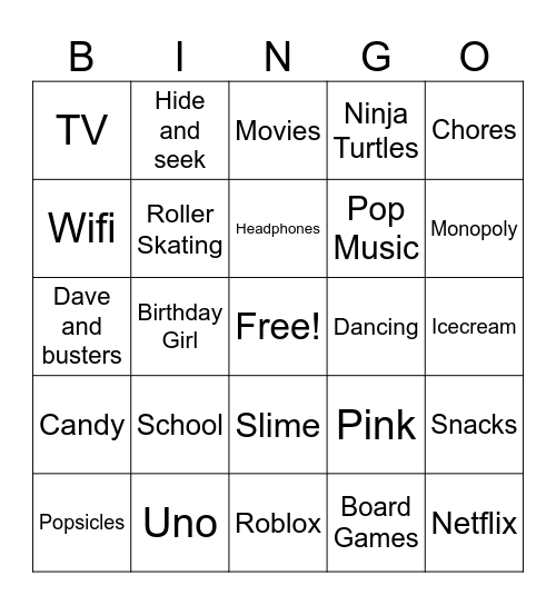 Na’Jaye’s Bingo Bash                     Happy Birthday Nana! Bingo Card