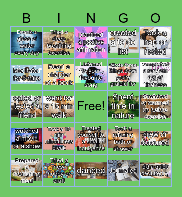Wellness Bingo Card