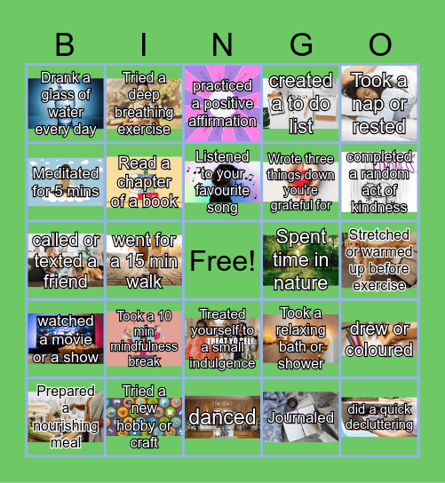 Wellness Bingo Card