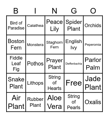 Sustainability Plant Bingo! Bingo Card