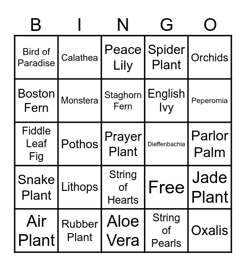 Sustainability Plant Bingo! Bingo Card