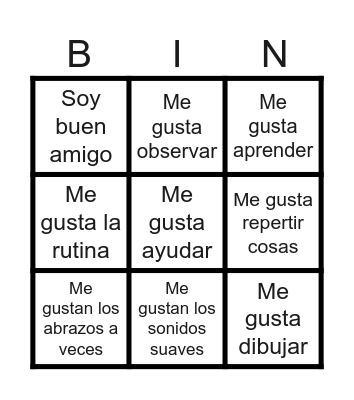 Dia mundial del autismo Bingo Card