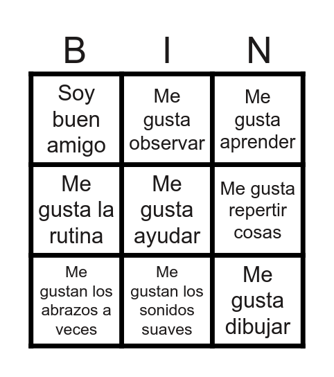 Dia mundial del autismo Bingo Card
