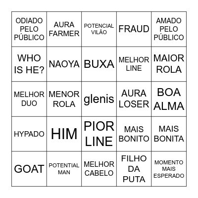 A Cidade Bingo Card