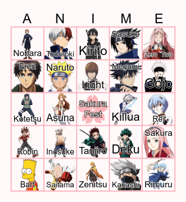 Sakura Fest Bingo Card