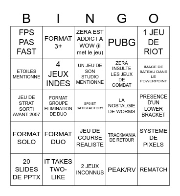 ZLAN 2026 Bingo Card