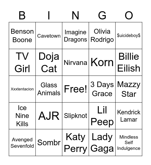 TSS Bingo Card
