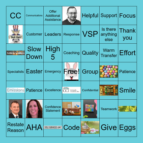 April Bingo Card