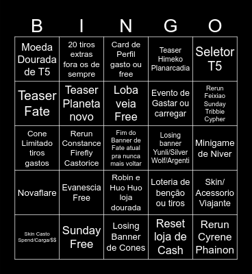 Star Rail Bingo Niver Bingo Card