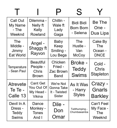 ALL STARS BONUS 6 Bingo Card