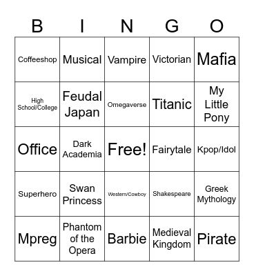 AU Bingo Card