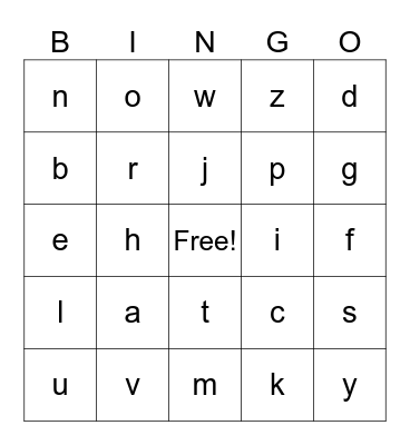 Phonics BINGO Card