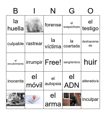 La escena de criemen Bingo Card