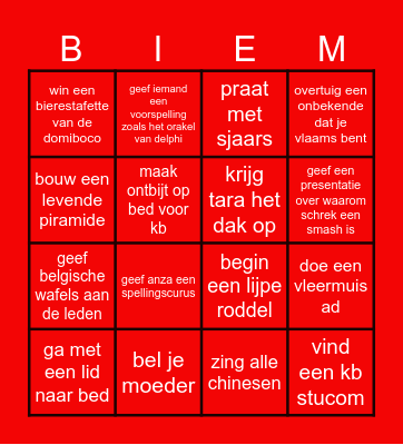 Bestuur bingo Card