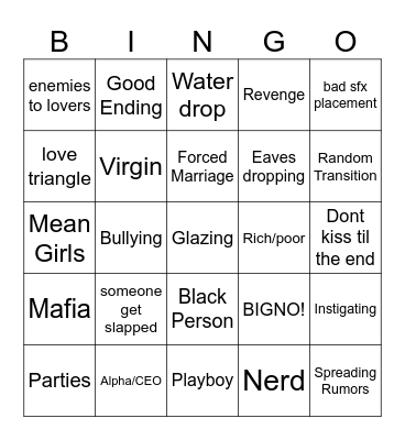 DramaBox Bingo Card