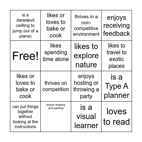 Find Someone Who... Bingo! Bingo Card