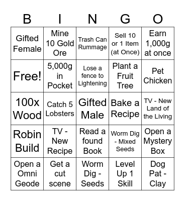 SDV - BINGO Card