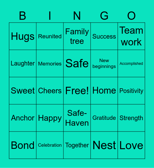 Family Reunification Bingo! Bingo Card