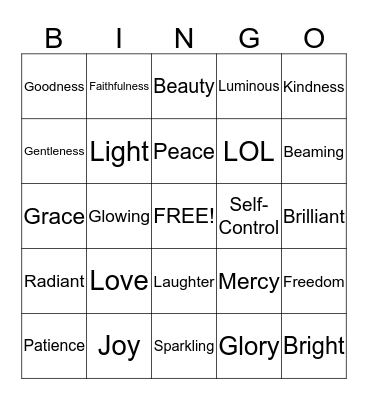 Ladies of Light Bingo Card