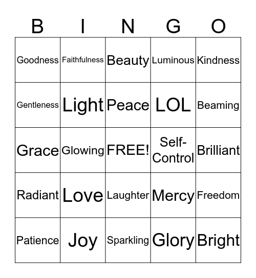 Ladies of Light Bingo Card