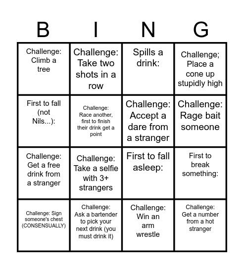 Wanderlust BINGO Race Bingo Card