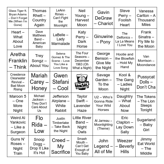 Thirsty For Knowledge Music Bingo Card