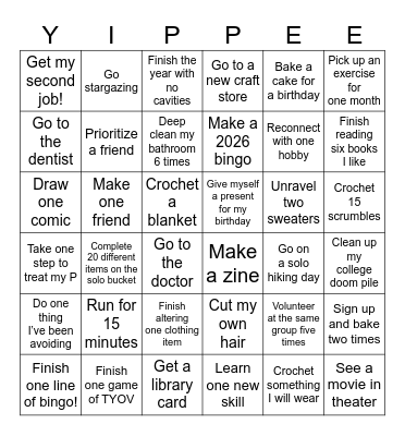 2026 Bingo Card