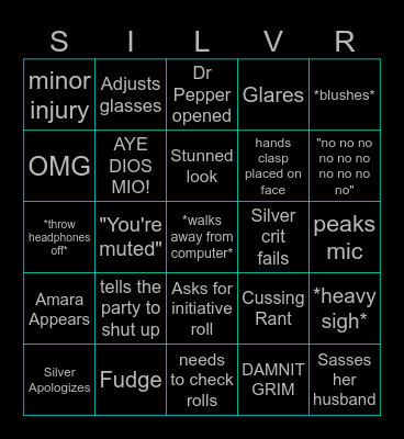 Silver Bingo Card