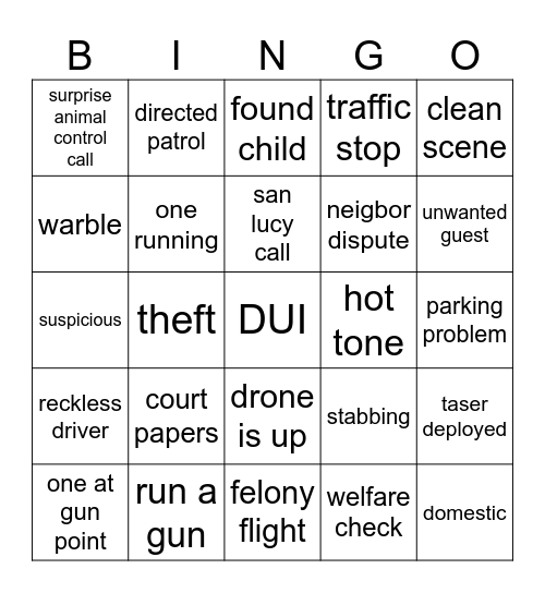 Dispatch Bingo Card