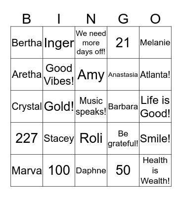 Tax Bingo! Bingo Card