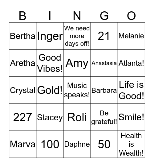 Tax Bingo! Bingo Card