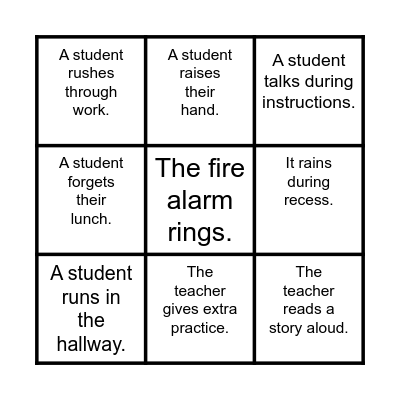 What's the Effect? Bingo Card