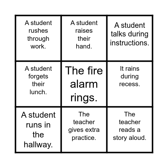 What's the Effect? Bingo Card