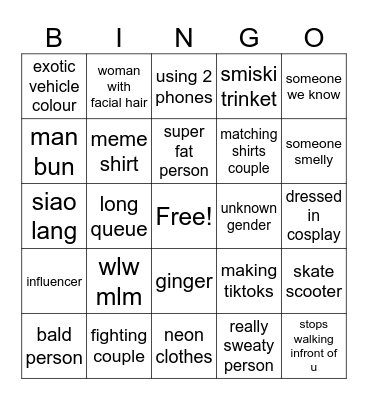 bingo date Bingo Card