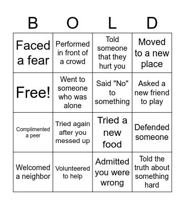 Facing Fears: God is with Us Bingo Card