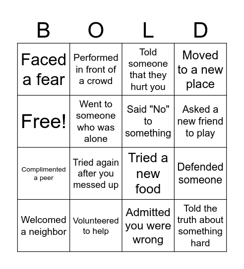 Facing Fears: God is with Us Bingo Card