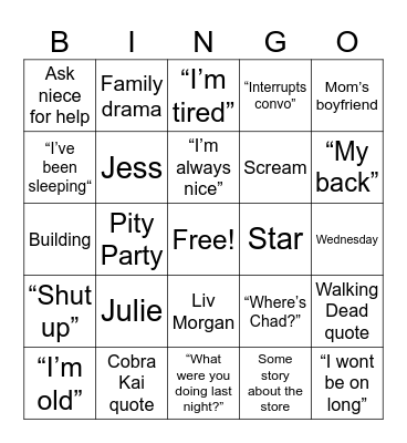 Brian Bingo Card