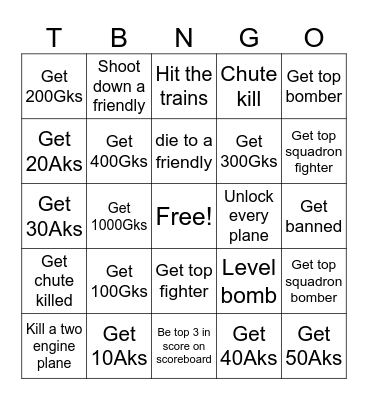 Nifty TAW Bingo Card