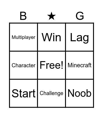 GAMES Bingo Card