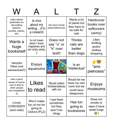 AJH Bingo Card