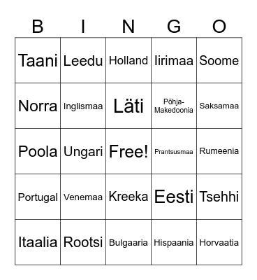 Riigid Bingo Card