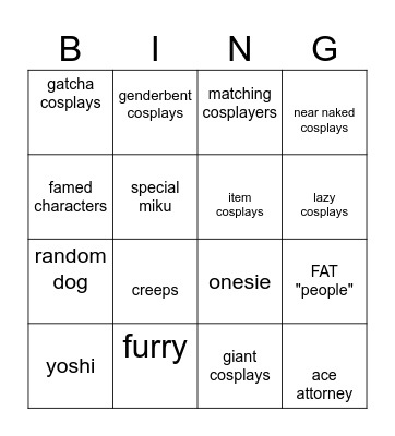 con Bingo Card