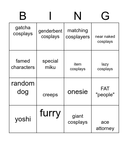 con Bingo Card
