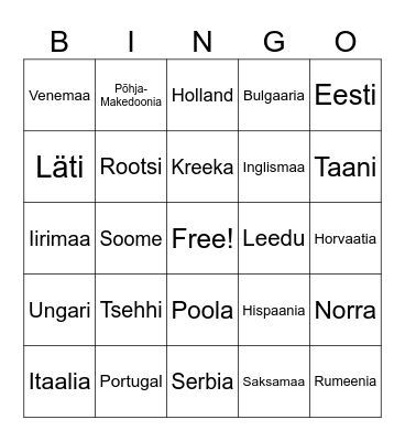 Riigid Bingo Card