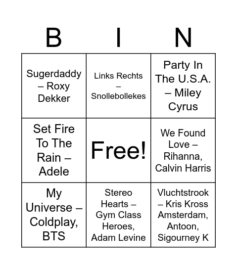 Pupillenkamp 2026 Bingo Card
