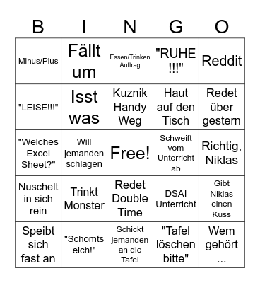 Weber Bingo Card