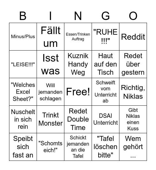 Weber Bingo Card