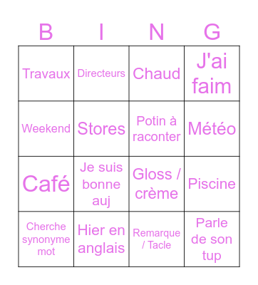 Marie-Lingo Bingo Card