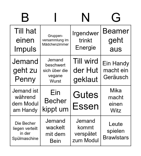 B-Kurs Bingo Card