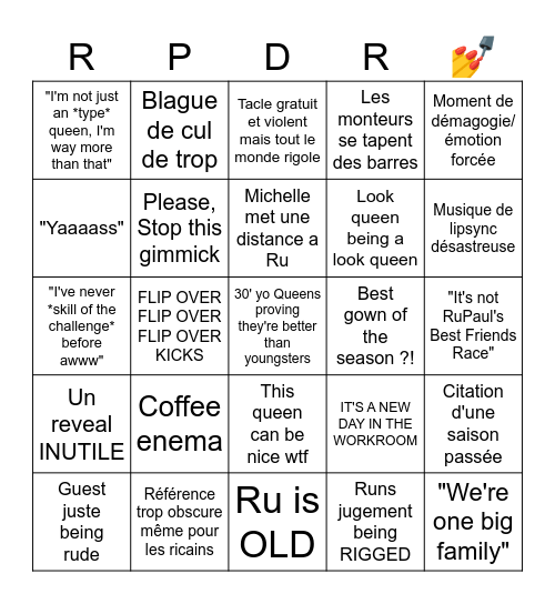 RPDR BINGOZZZZ Bingo Card